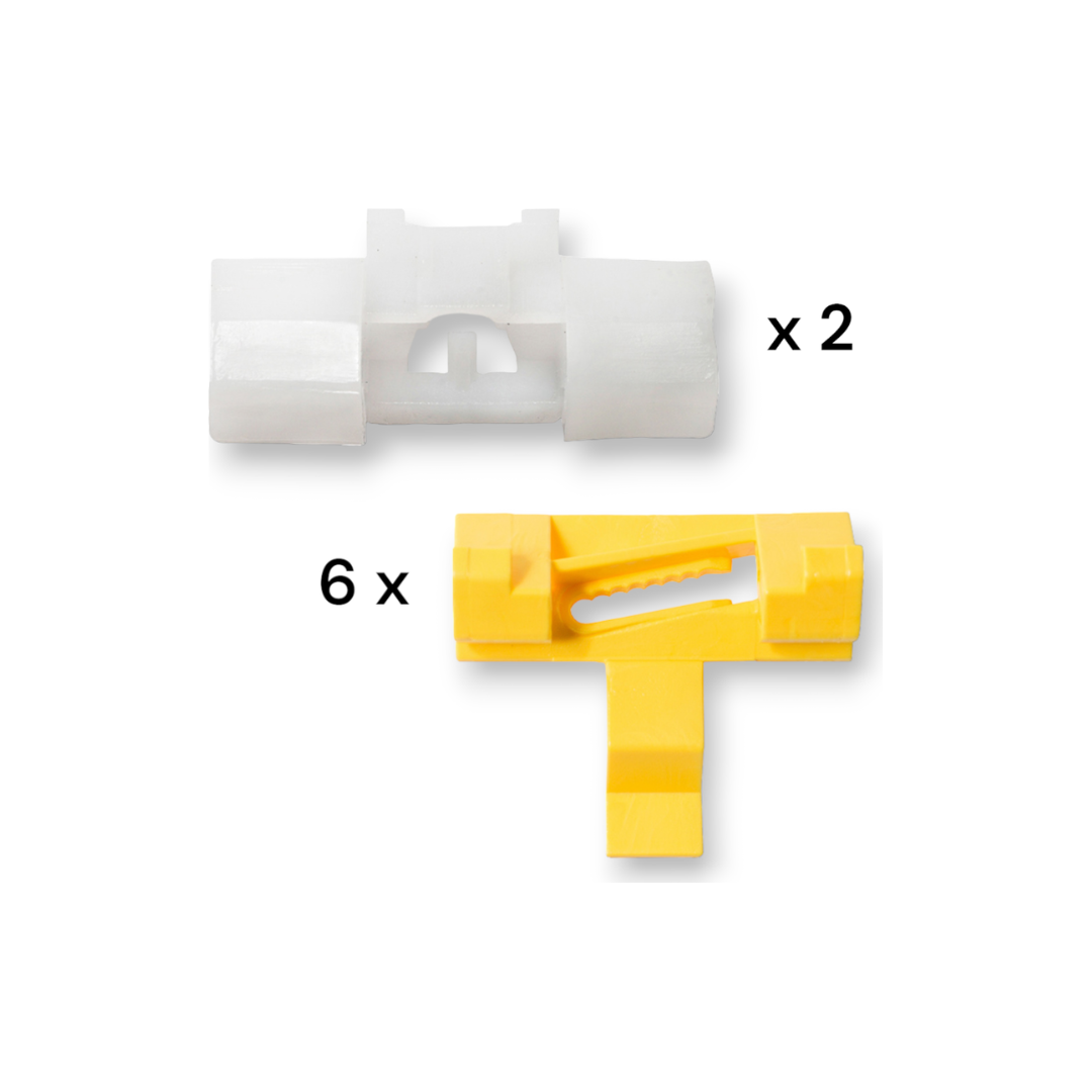 10 Orange Flare Clips 8659732 For Volvo V70, XC70, XC60, XC90 - Body Side Clip-On